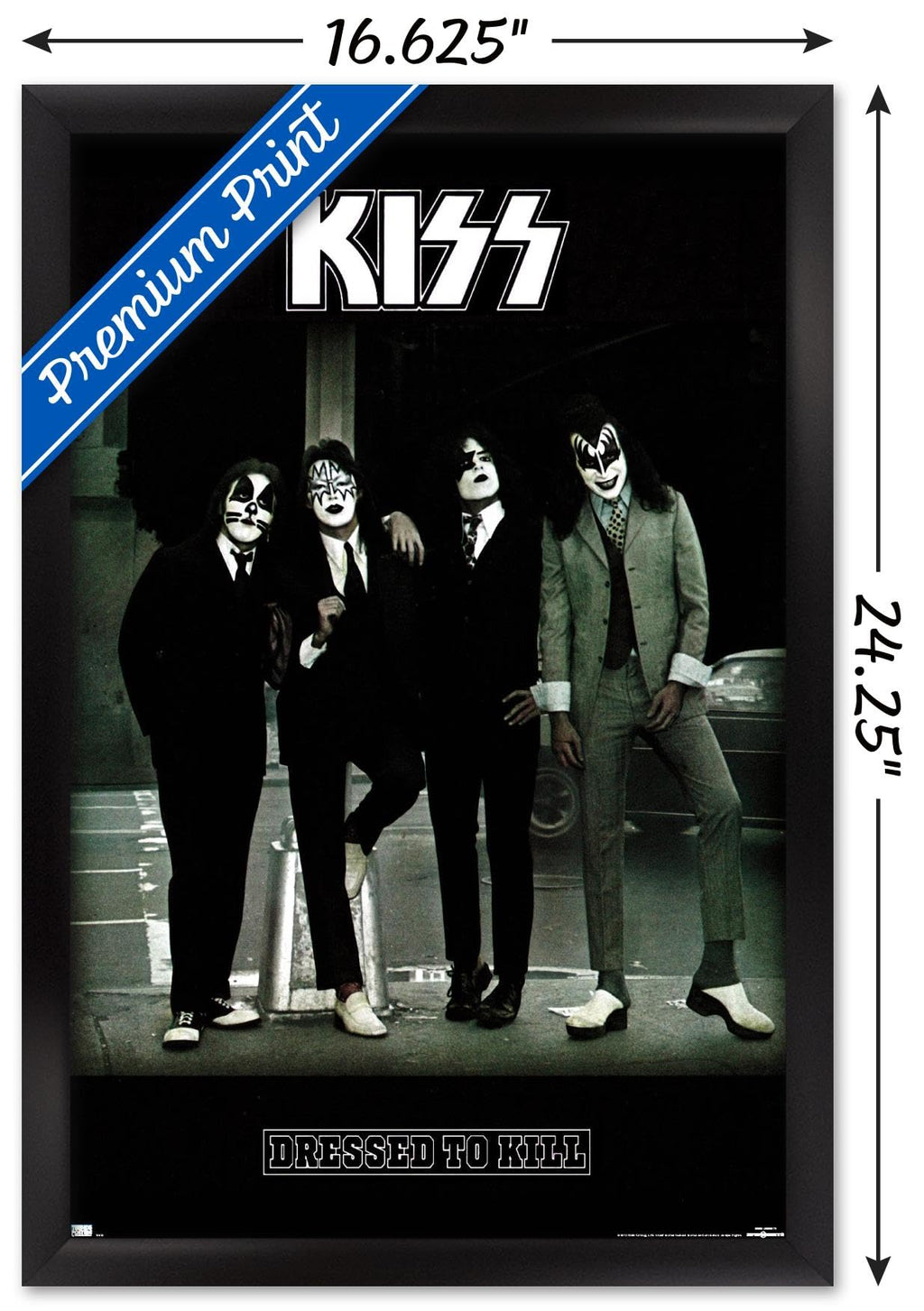 Trends International Kiss - Dress to Kill Wall Poster, 22.4L x 14.7W, Black Framed Version