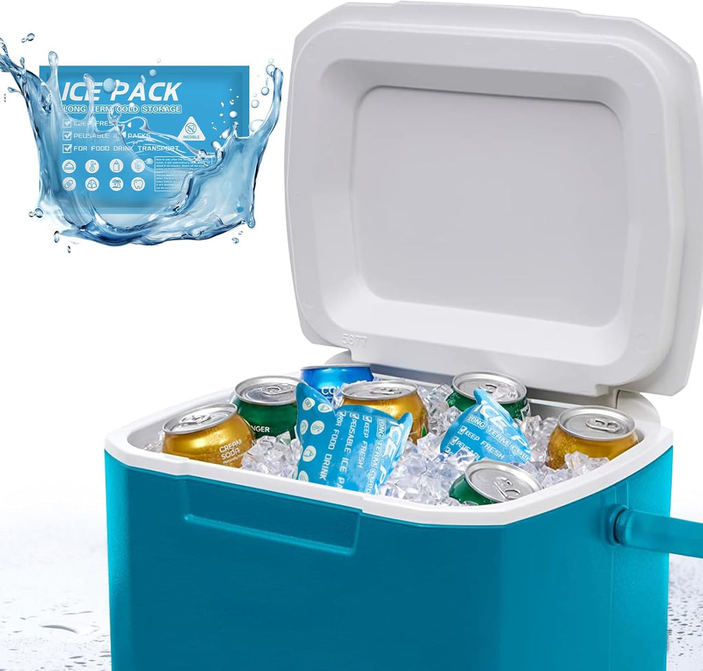 Skiennix Ice Packs for Coolers - Long-Lasting Reusable Gel Packs for Lunch Boxes & Camping