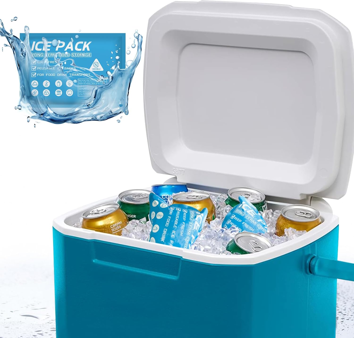 Skiennix Ice Packs for Coolers - Long-Lasting Reusable Gel Packs for Lunch Boxes & Camping