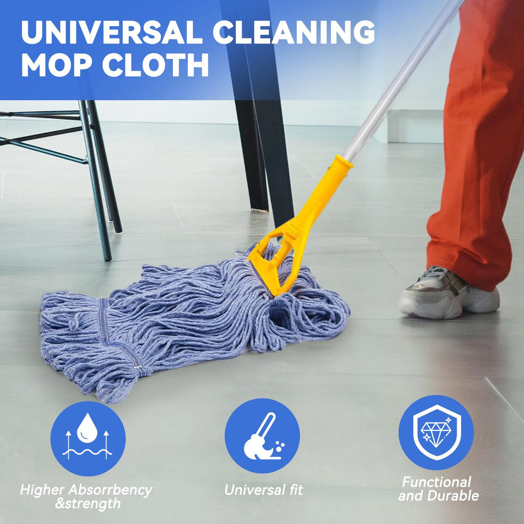 Commercial Heavy Duty Mop Heads Replacement for Rubbermaid: 9 Packs Industrial Wet Mop Head for Floor Cleaning - Commercial Products Looped End String Head Refills