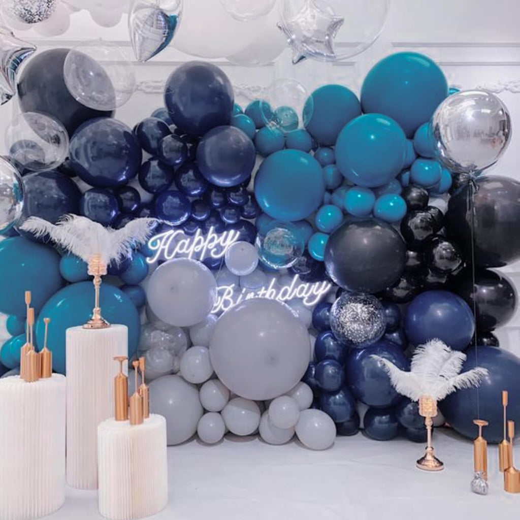 PartyWoo Metallic Navy Blue Balloons - 50pcs 12 Inch Chrome Blue for Graduation & Celebrations