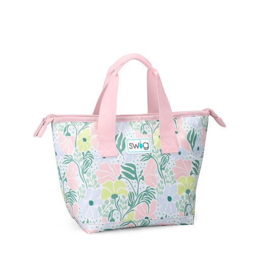 Swig Life Lunchi Lunch Box, Waterproof and Insulated Lunch Box for Women with Wide Bottom, Zipper Closure, Back Pocket and Top Handle in Garden Party