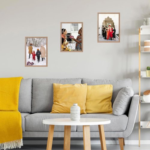 JCJMY 10x16 Rustic Brown Picture Frame - Durable Wall Mounting for Horizontal or Vertical Display