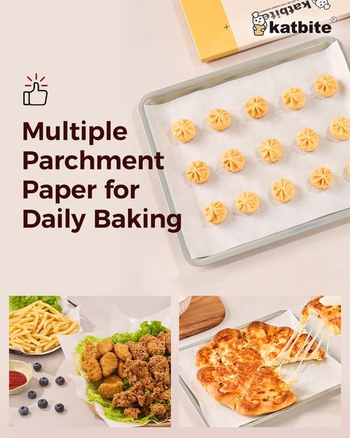 Katbite Heavy Duty Parchment Paper Sheets - 200PCS 12x16 Inch for Baking, Cooking & Frying