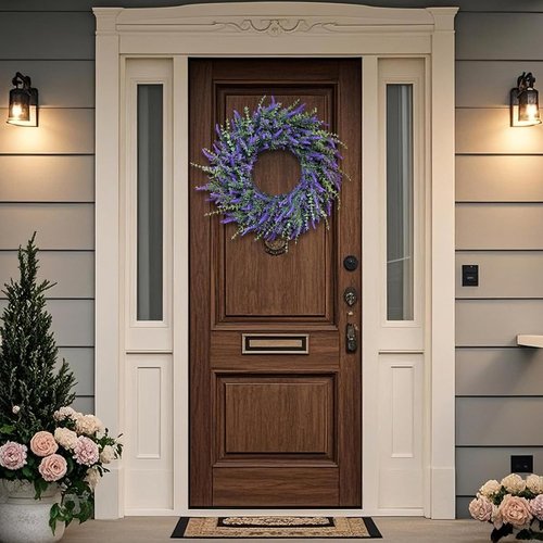 Eucalyptus & Lavender Wreath by [Brand Name] - 26'' Large Artificial Floral Decor for All Seasons | Purple