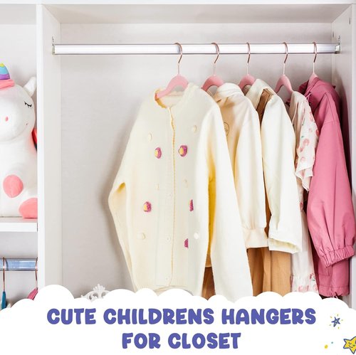 HOUSE DAY Velvet Kids Hangers - 60 Pack Premium Non-Slip 14 Inch Cute Childrens Closet Hangers | Blush Pink