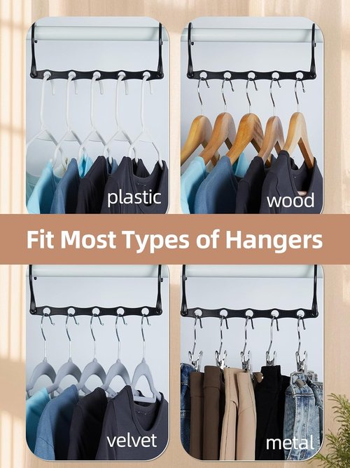 HOUSE DAY Black Magic Space Saving Hangers - 10 Pack Premium Smart Hooks for Heavy Clothes | Closet Organizer Essentials