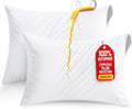 Utopia Bedding Pillow Protectors - Set of 2 Zippered Standard Size, Waterproof & Bed Bug Proof (White)