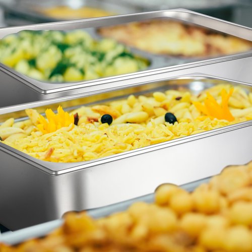 Ferraycle 3 Pack Full Size 6 Inch, 8 Inch Hotel Pan with Lid Perforated Steam Table Pan Restaurant Supplies for Kitchen, Steam Table Tray for Food Warmer