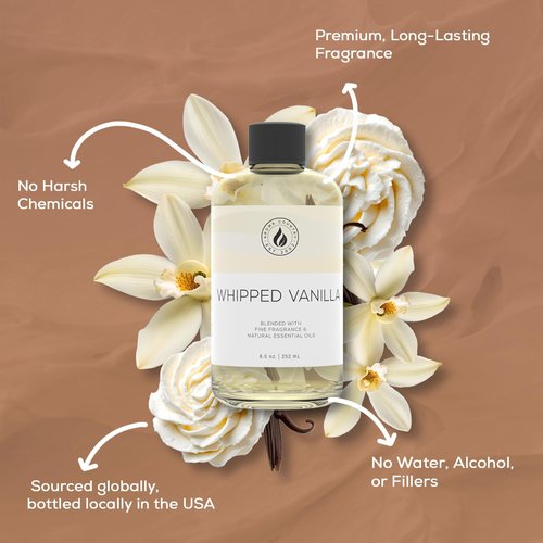 Aroma Country Whipped Vanilla Diffuser Oil - Luxury Essential Oil for Long-Lasting Home Fragrance | 8.5 Fl. Oz