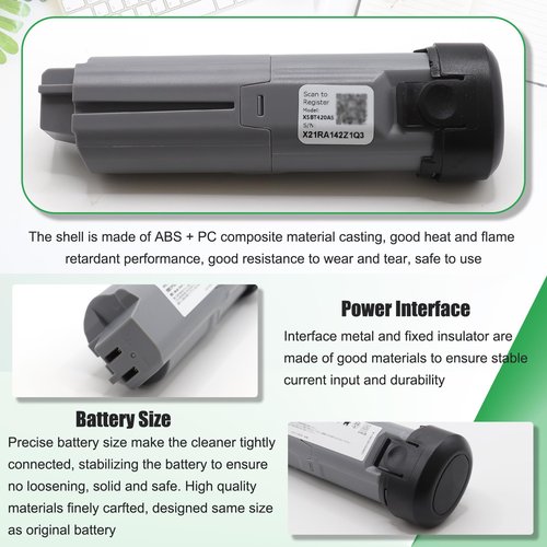 RHKRKQN XSBT420 Lithium Ion Replacement Battery Compatible for Shark Cordless Vacuum WS640 WS640AE WS642 WS642AE QV410 Series XSBT420AS XSBT420UK 14.4V 27.36Wh 1900mAh