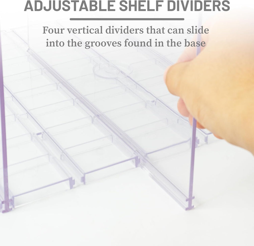 Skiennix Gift Bag Storage Organizer - Clear Acrylic Design with Adjustable Shelf Divider | 1 Pack