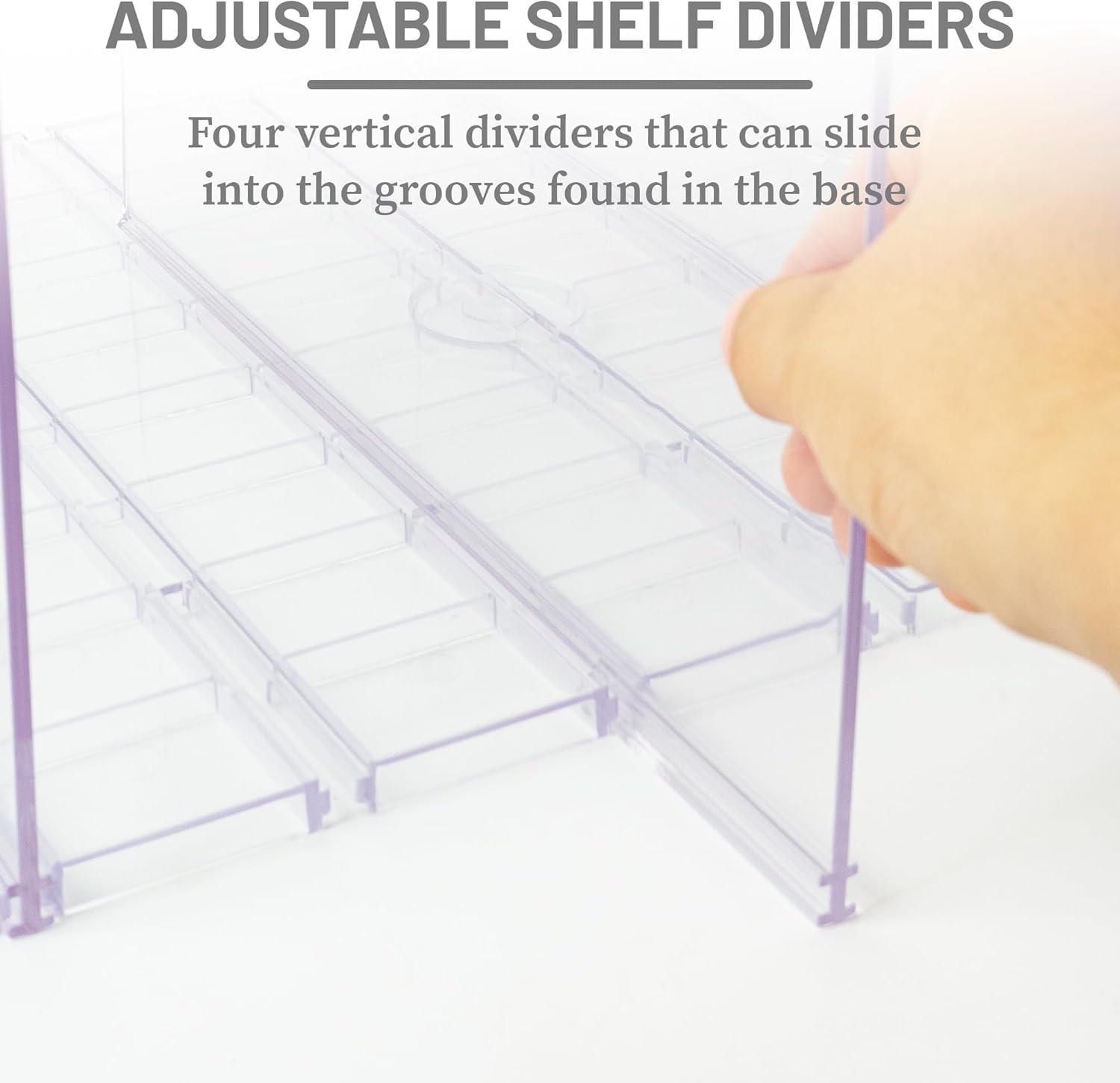 Skiennix Gift Bag Storage Organizer - Clear Acrylic Design with Adjustable Shelf Divider | 1 Pack