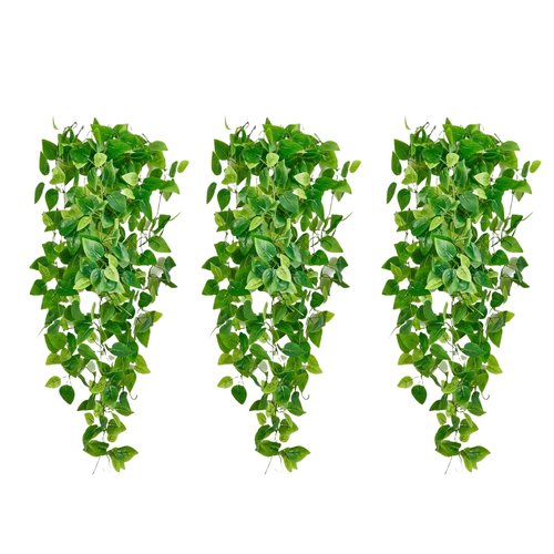 Fake Hanging Plants Vines(3pcs)for Room Decor, Artificial Ivy Greenery Garlands for Home Bedroom Living Aesthetic Kitchen Office Wall Patio Bookshelf,Indoor,Outdoor Farmhouse Decorations(No Basket)