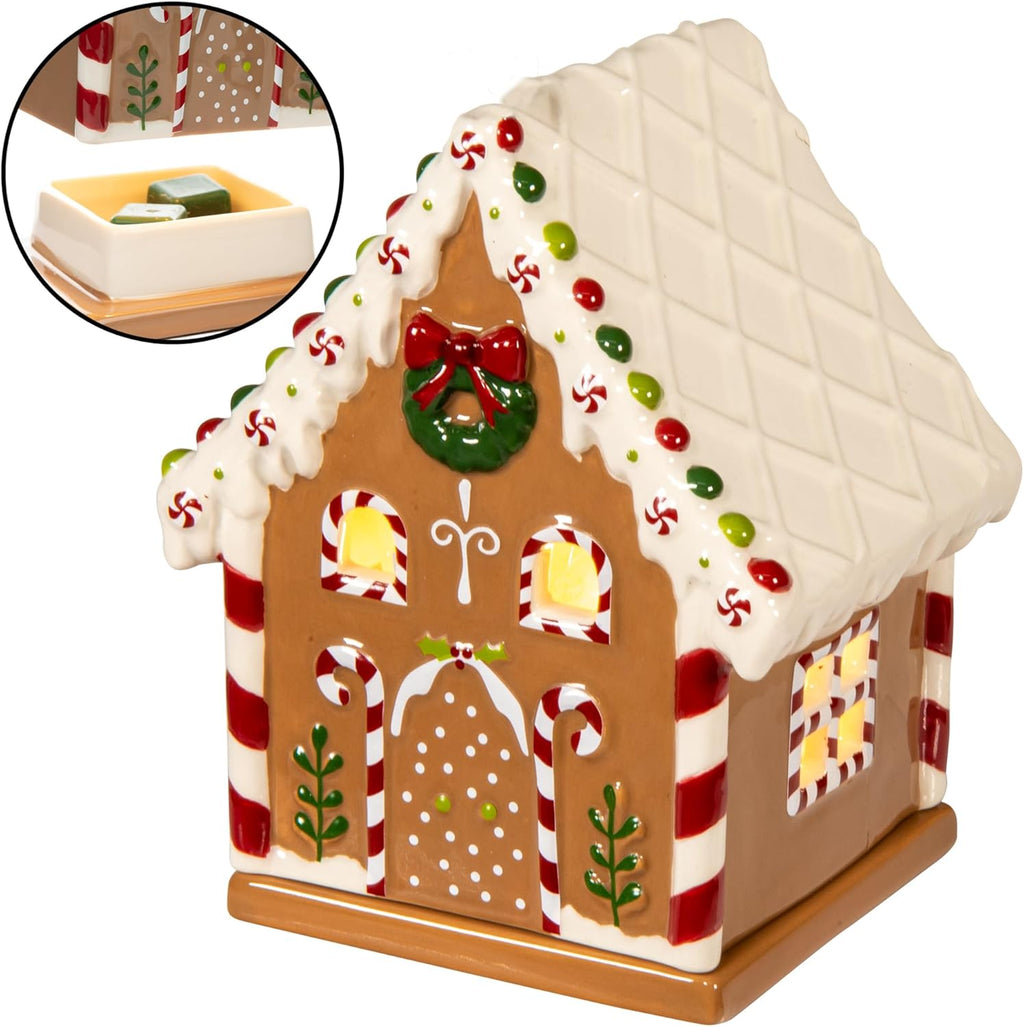 Scentsationals Wax Melt Warmer - Holiday Collection Candy House | Perfect for Fragrance Cubes & Tarts