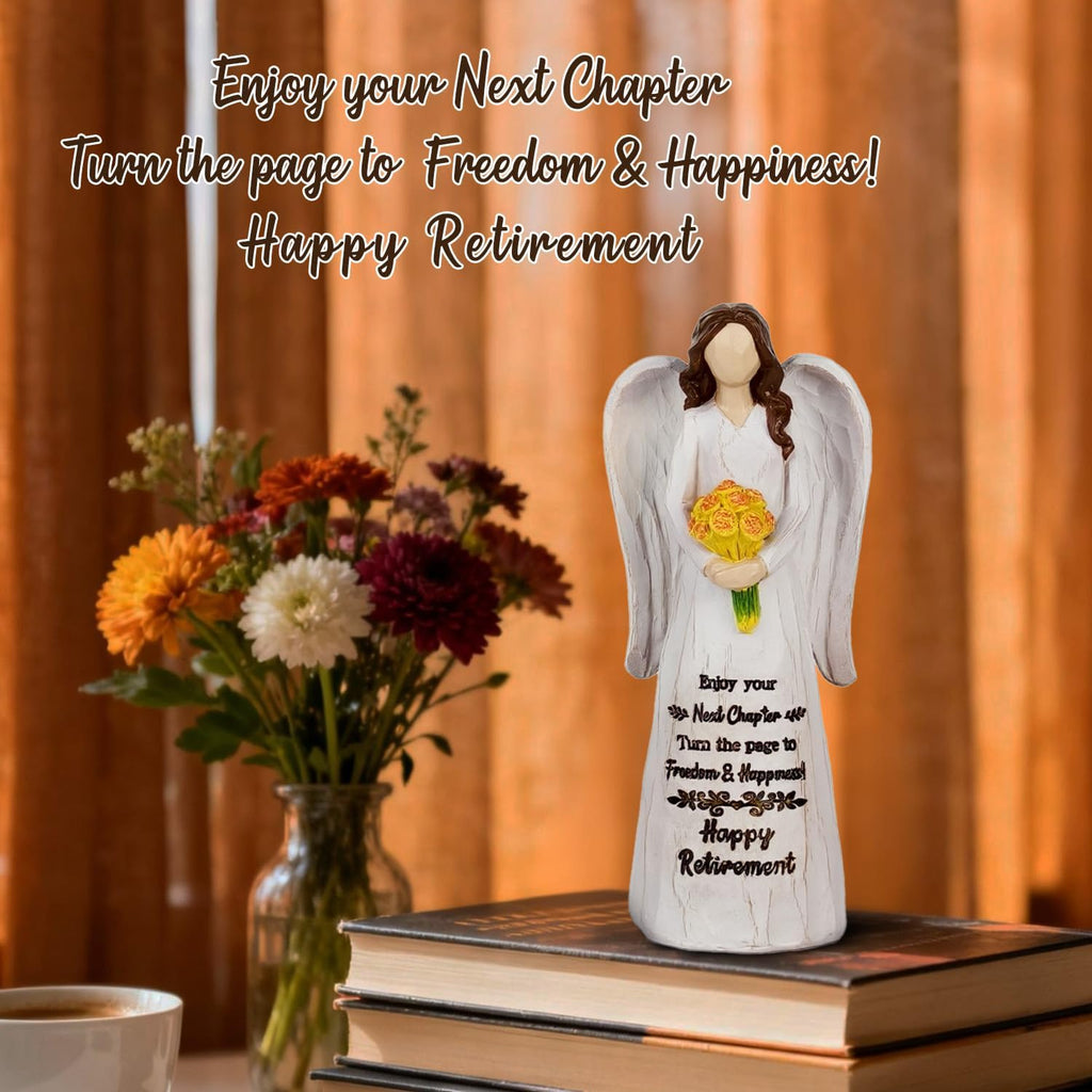 Skiennix Retirement Gifts for Women - Hand-Painted 7.3" Resin Angel Figurine | Perfect for Nurses, Teachers & Friends