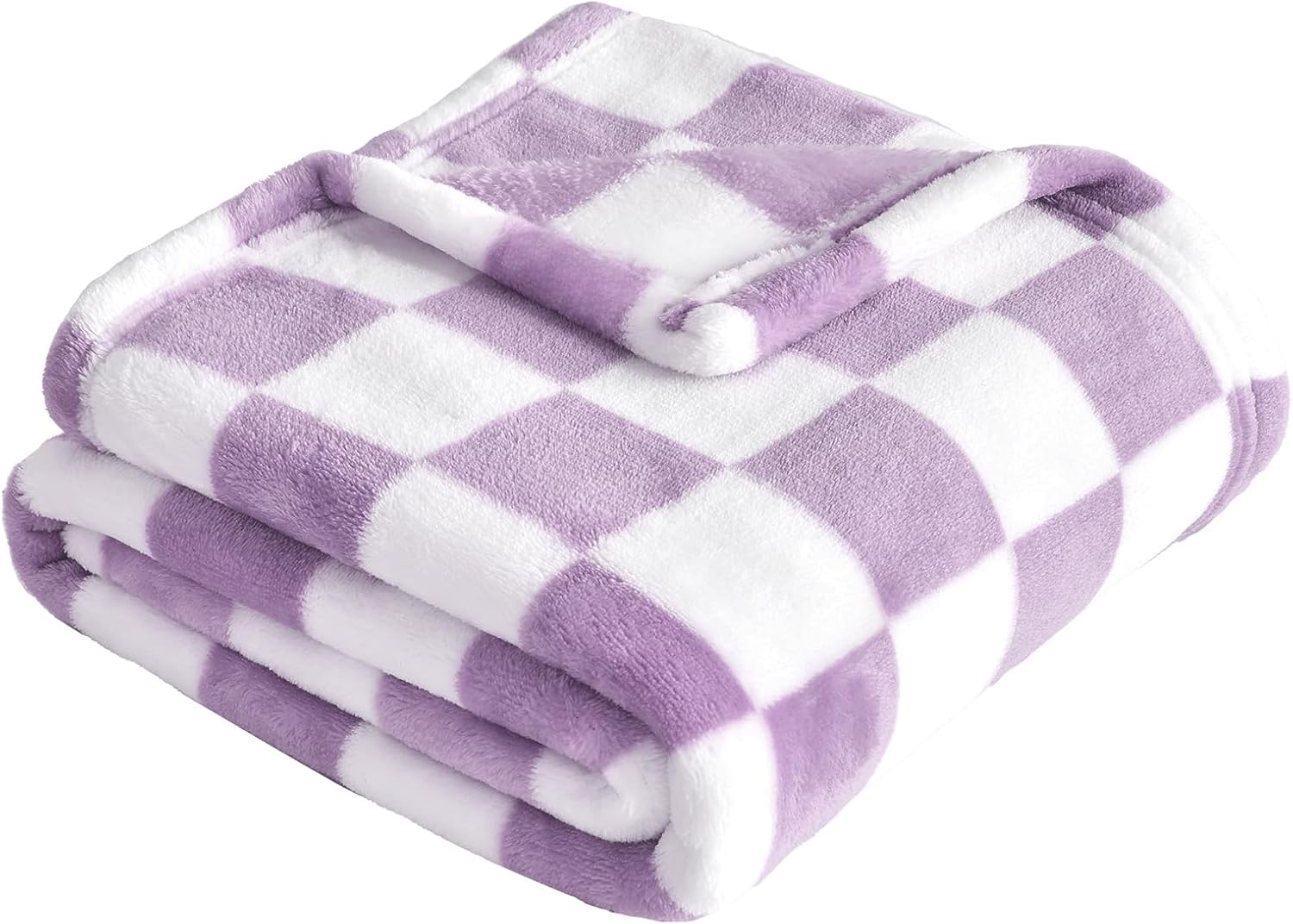 Yurhap Checkered Baby Blanket - Ultra Soft Fleece Receiving Blanket for Newborns | 30''x40'', Purple