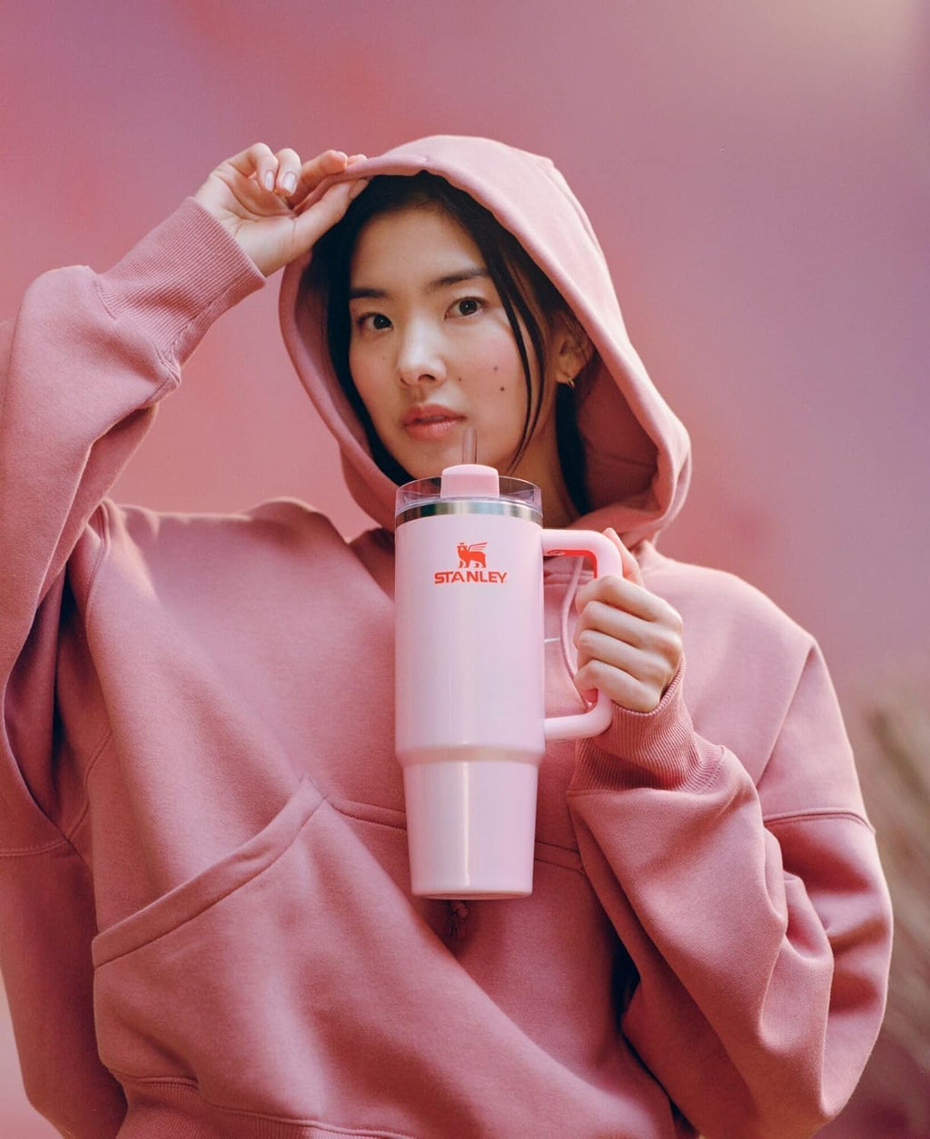 Stanley Quencher H2.0 Tumbler - 30 oz Insulated Stainless Steel Cup with Handle & Straw | BPA-Free | Rose Petal Shimmer