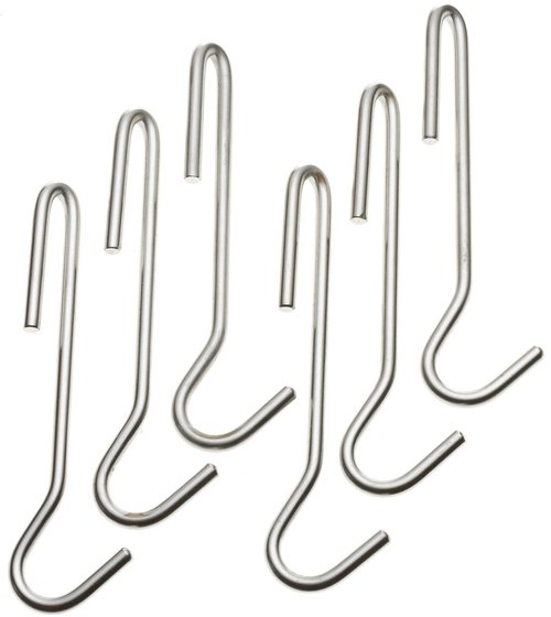 Cuisinart Chef's Classic Cookware Universal Pot Rack Hooks, Brushed Stainless, Set of 6