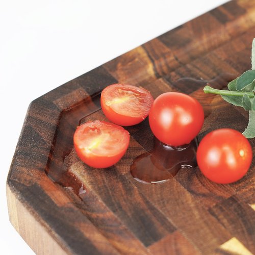 Utoplike Large Acacia Wood Cutting Board 22" x 16", End Grain Butcher Block with Juice Groove and Handles, Reversible Chopping Board for Meat, Vegetables, and Cheese, Thick 1.4"