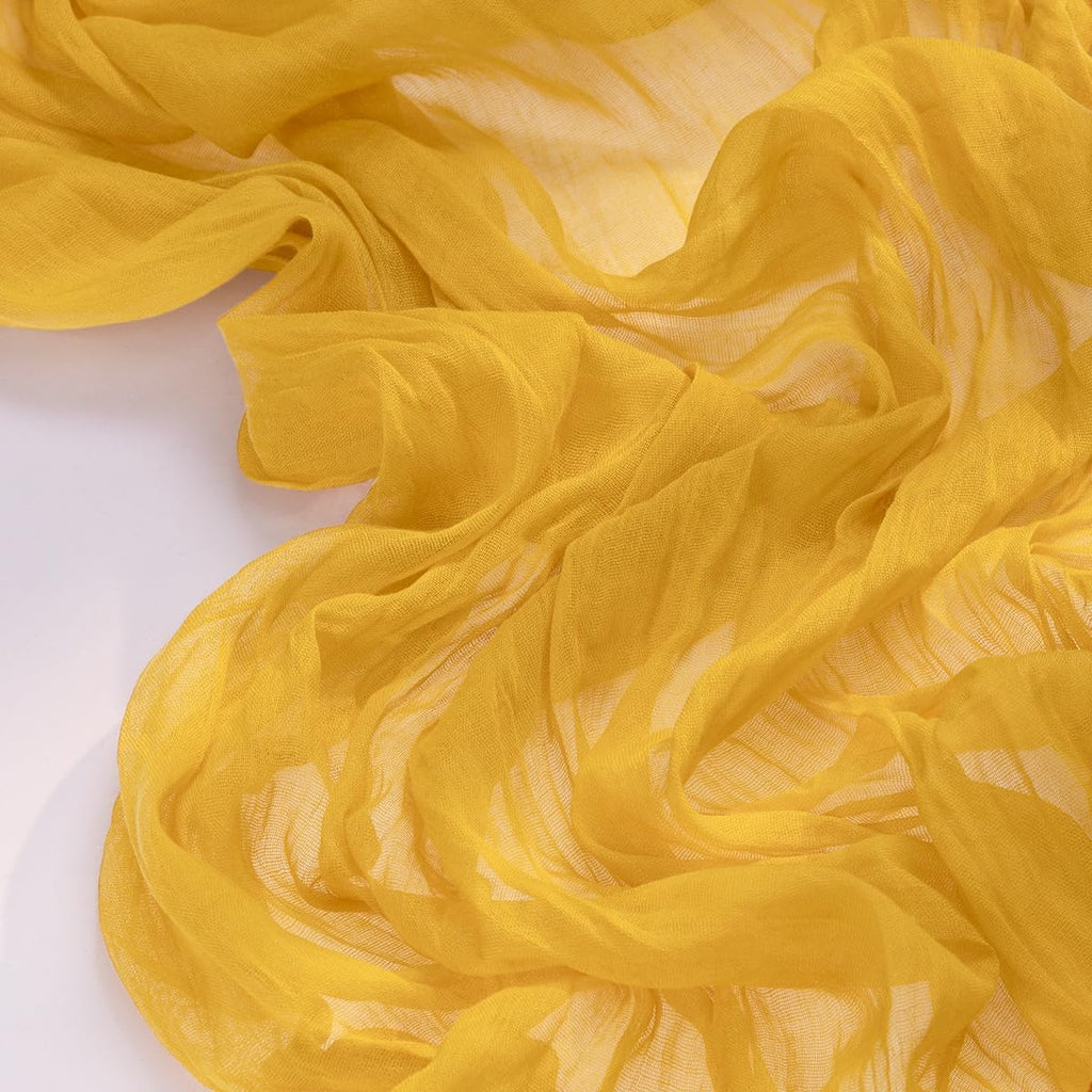 Socomi Cheesecloth Table Runner - 3pcs Gold Yellow Boho Rustic 120 Inch for Weddings & Parties