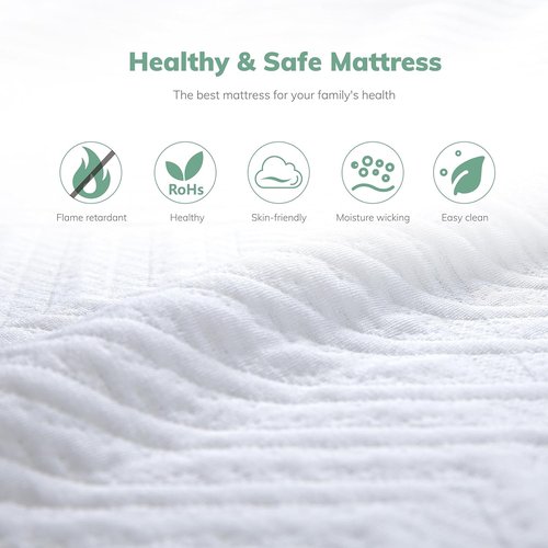 MLILY EGO Twin Mattress - Green Tea Memory Foam with Cooling Gel | Fiberglass-Free & CertiPUR-US Certified