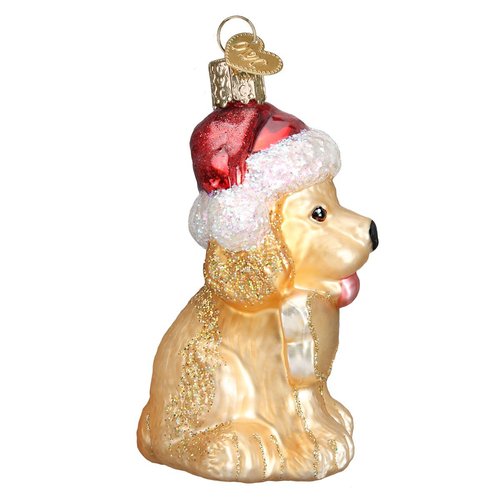 Old World Christmas Jolly Pup Glass Blown Ornament for Christmas Tree, Handcrafted Holiday Decoration, Festive Pet Collection