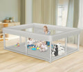 Hiaksedt Large Baby Playpen - Sturdy Safety Play Yard for Indoor & Outdoor Use | 65x50 Inch with Zipper Gates