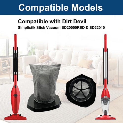 5 Pack HEPA Filter Compatible with Dirt Devil Simplistik Plus SD20000RED & Simplistik SD22010 Stick Vacuums, Fits Part# AD40113