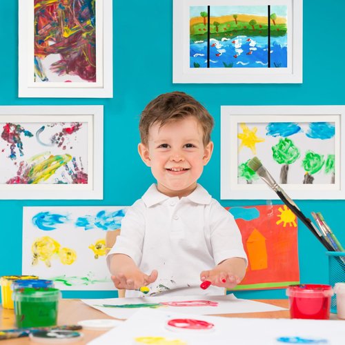 MammyGol 2-Pack Kids Art Frames in White, Picture Frame Displays 8.5x11 without Mat, Front Opening Kids Artwork Frames Changeable, Storage Frame for Wall Tabletop, Holds 50-150 Pcs
