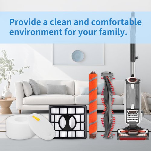 Amyehouse Soft Bristle Brushroll Roller Hepa Foam Filter Replacement Parts Compatible with Shark DuoClean NV800 NV800W NV801 NV801Q NV803 UV810 Vacuum