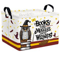 ASKETAM Kid Rectangle Magic Decor Basket Nursery Baby Gift Basket Feather Hat Book Broomstick Toy Storage Bin (Wand Owl)