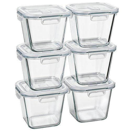 Glass Soup Containers with Lids 32 oz, 4 Cup Glass Storage Containers, Tall Borosilicate Glass Food Storage Containers for Lunch, Ice Cream, Travel and Deli, Soup Freezer Safe Containers with Lids