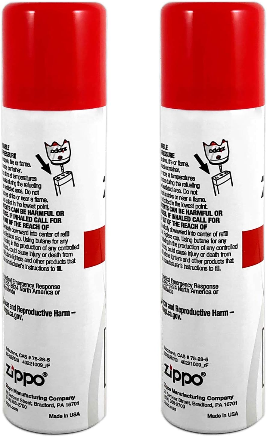 Zippo Butane Fuel Refill - Premium High-Purity Fuel for Lighters & Torches - Clean Burning, 75ml 2-Pack