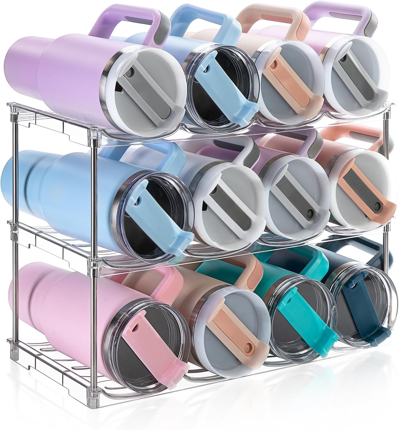 Stanley 40 oz Tumbler Water Bottle Organizer - Stackable Storage Rack for Kitchen | 3 Pack