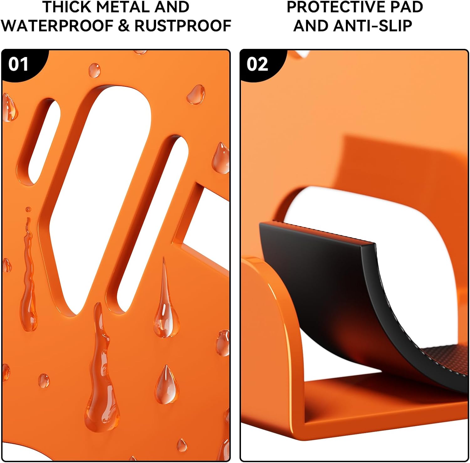 XZHXFX Chainsaw Hanger Wall Mount - Heavy-Duty Holder for Garage Organization | 2-Pack (Orange)