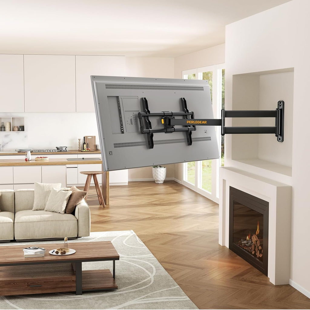 Perlegear Corner TV Wall Mount - Full Motion Bracket for 37-75 Inch TVs | 32.37” Extension & 100 lbs Capacity