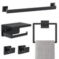 Matte Black Bathroom Hardware Accessories Set 5-Pieces Black Towel Bar Set Stainless Steel Towel Holder Set 16 Inch Towel Bar,Towel Racks Set for Bathroom Wall Mounted