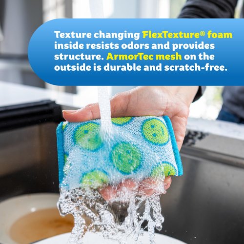 Scrub Daddy Deep Clean Kit - Scour Daddy Scour Pads (3ct), Steel Scrubbing Sponges (2ct) & Tangerine Multi Surface Cleaner (2ct) - Kitchen + Household Cleaning Supplies Pack (7 Pieces Total)