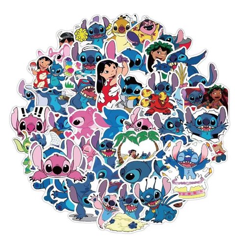 cerfioo 86pcs Stitch Birthday Party decorations Set Included 12 Bracelets, 12 Acrylic Pins, 12 Keychains, 50 Stickers, for Boys and Girls Cartoon Theme Party