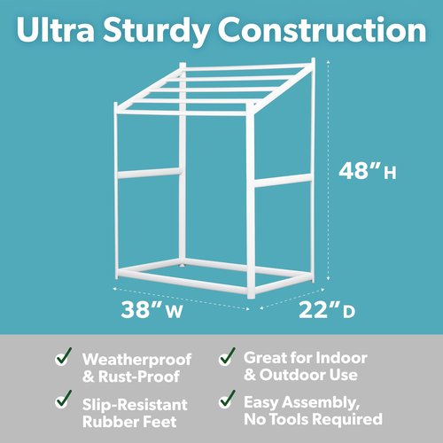 GoSports Towel Rack for Pool & Hot Tub Accessories - 5-Tier Modern Design - Free-Standing PVC Towel Storage & Drying Stand