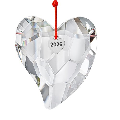 H&D HYALINE & DORA Valentine's Day Heart Ornament Clear Heart Crystal Ornaments 2026 Glass Prism Hanging Ornament for Party Home Wedding Decor