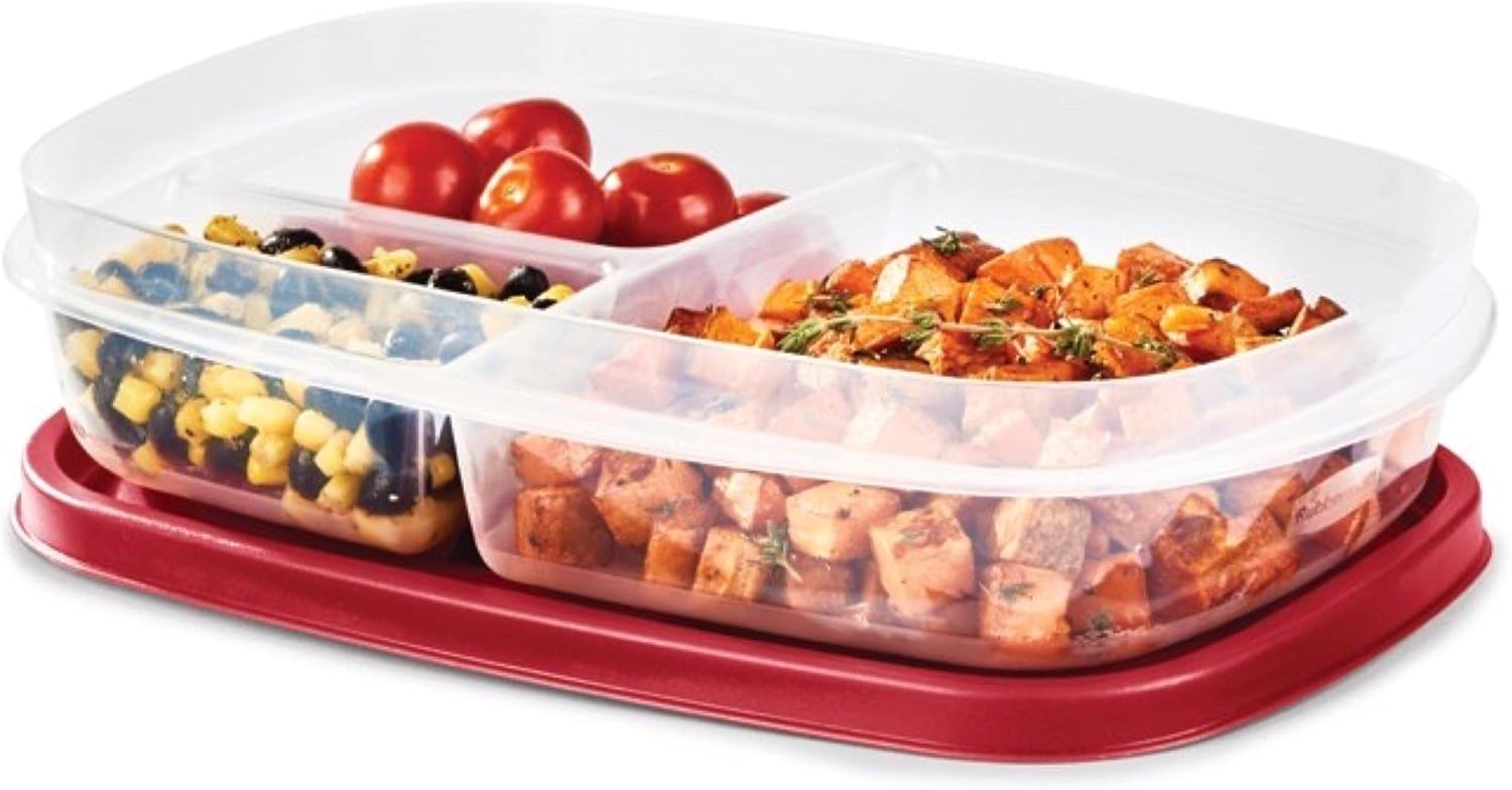 Rubbermaid EasyFindLids Meal Prep Containers - 5.1 Cup | Convenient Red Storage Solution