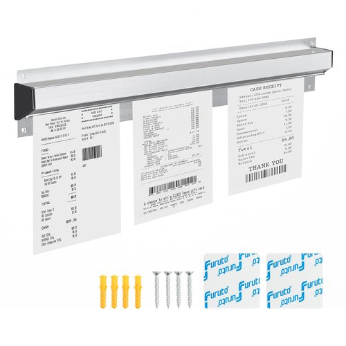 Cjgyz Order Ticket Holder for Restaurant | 24" Wall Mounted Aluminum Check Rack | Durable Metal Ticket Rail for Kitchen & Service Counte