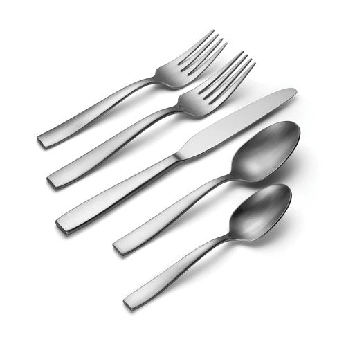 Oneida Everdine 45 Piece Everyday Flatware, Service for 8, 18/0 Stainless Steel, Silverware Set, Dishwasher Safe, Silver