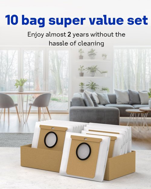 L60 Replacement Dust bags for eufy L50 SES, L60 SES Self-Empty Station, 10 Pack