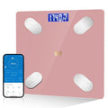 Digital Simple Bathroom Scale, Home Practical Body Fat Scale with Led Display, Body Composition Analyzer with Smartphone Application (Pink)