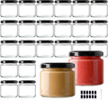BPFY 24Pack 5oz Glass Jars with Lids, 150ml Clear Small Mason Jars with 24 Stickers, Mini Canning Jar for Jam, Jelly, Honey, Pickles, Spice