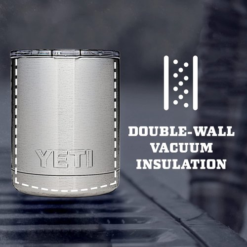 YETI Rambler 10 oz Lowball, Vacuum Insulated, Stainless Steel with MagSlider Lid, Offshore Blue