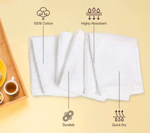 Avalon Towels Ribbed Bar Mop Towels (Value Pack of 12) Size 16"x19" – Absorbent and Durable, Multipurpose Cleaning Rags, Cotton Cleaning Towels, Terry Cloth Rags, Reusable Shop Rags